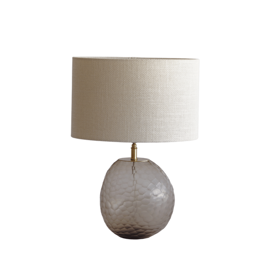 Luxe tafellamp goud glas linnen lampenkap