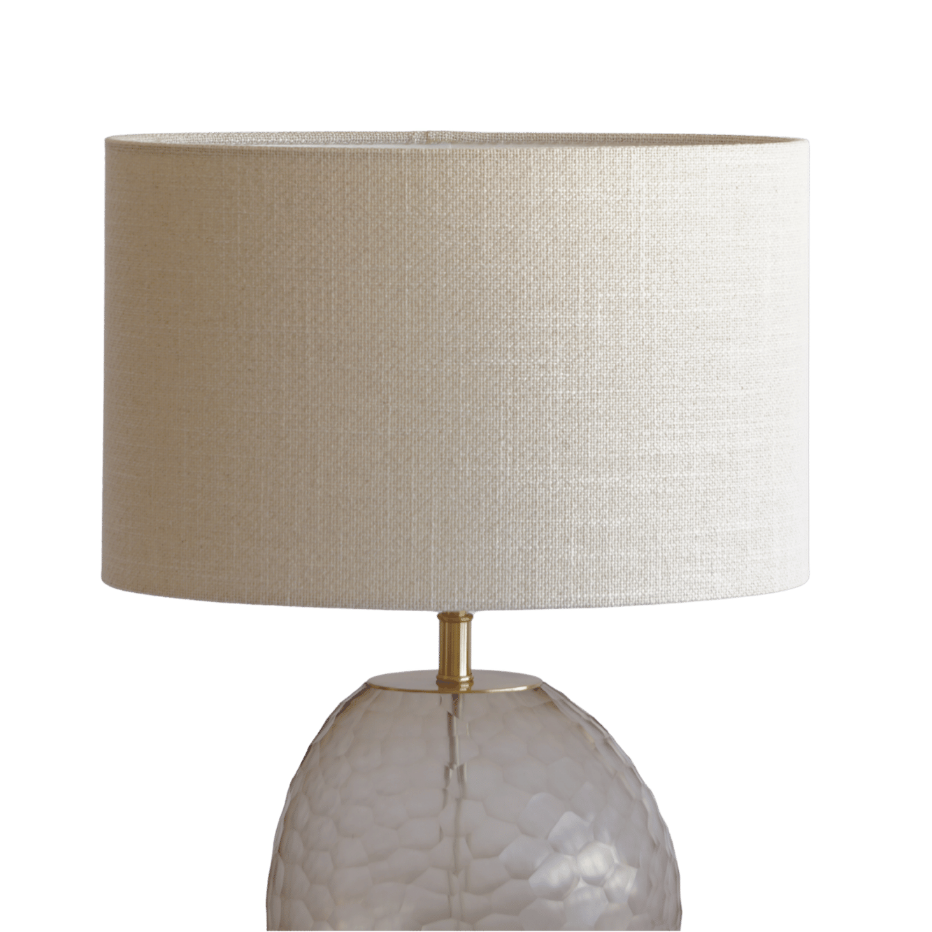 Luxe tafellamp goud glas linnen lampenkap