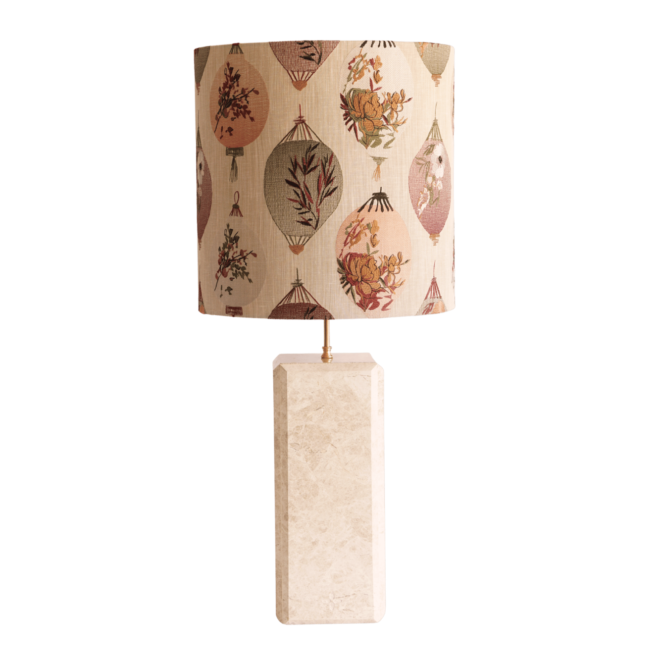 Luxe marmeren tafellamp beige emperador light luchtballon botanisch