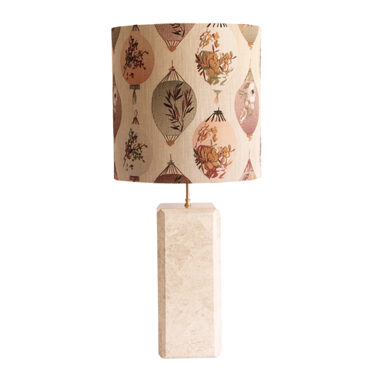 Luxe marmeren tafellamp beige emperador light luchtballon botanisch