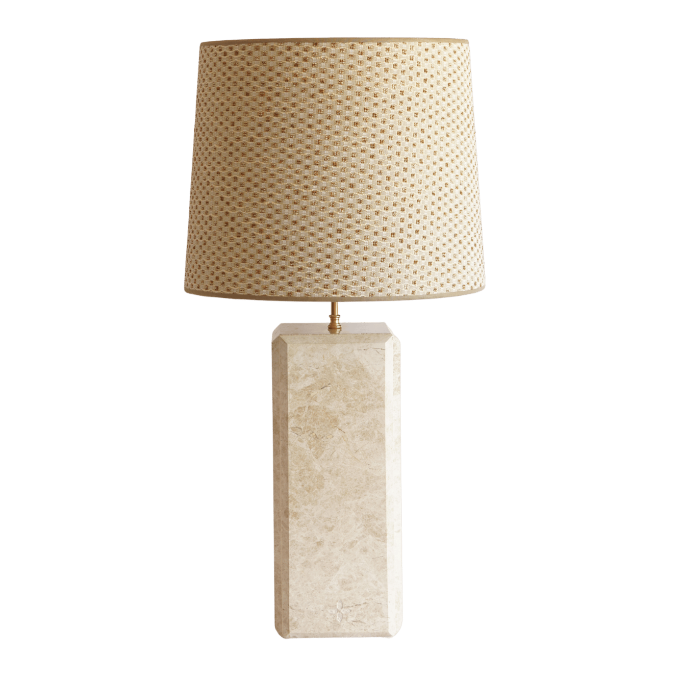 Luxe marmeren tafellamp beige emperador light goud bruin