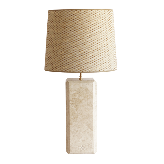 Luxe marmeren tafellamp beige emperador light goud bruin
