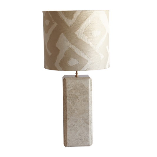 Luxe marmeren tafellamp beige emperador light goud 