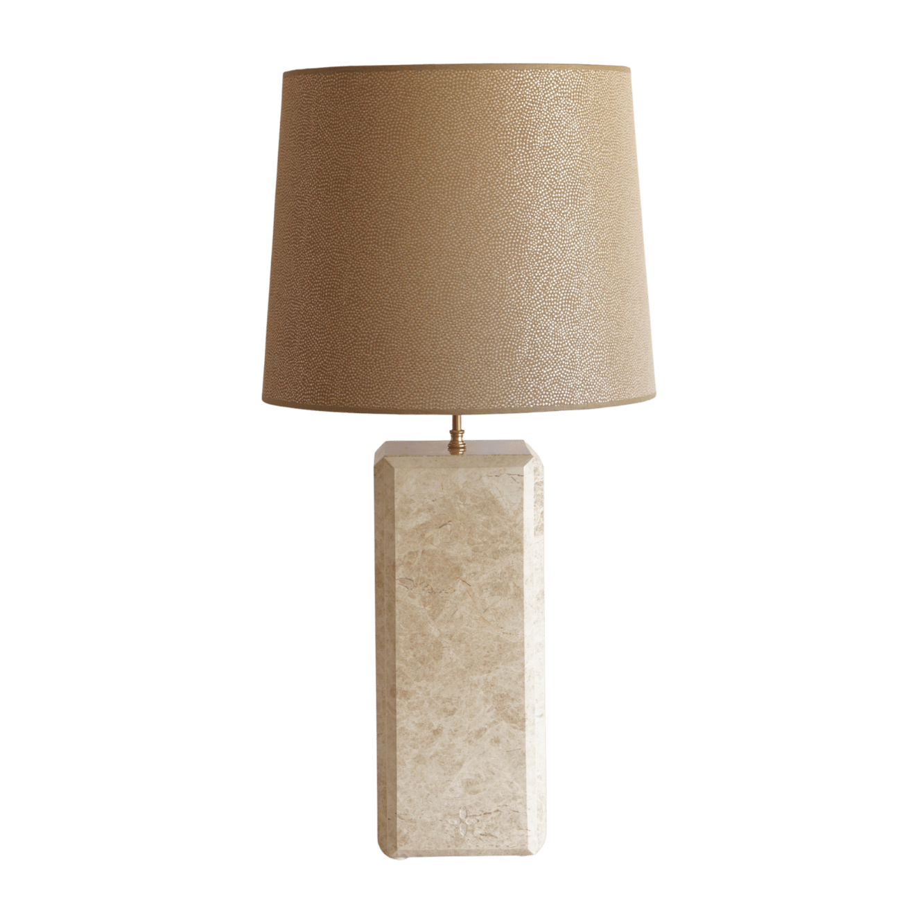 Luxe marmere tafellamp beige emperador light goud bruin