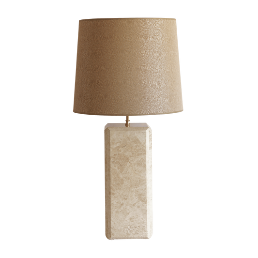 Luxe marmere tafellamp beige emperador light goud bruin