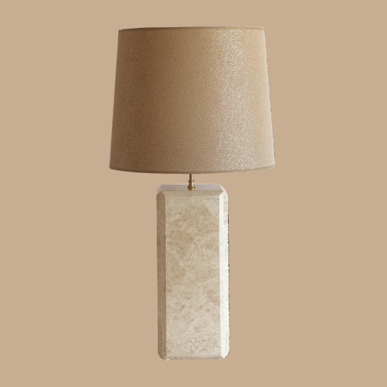 Luxe marmere tafellamp beige emperador light goud bruin