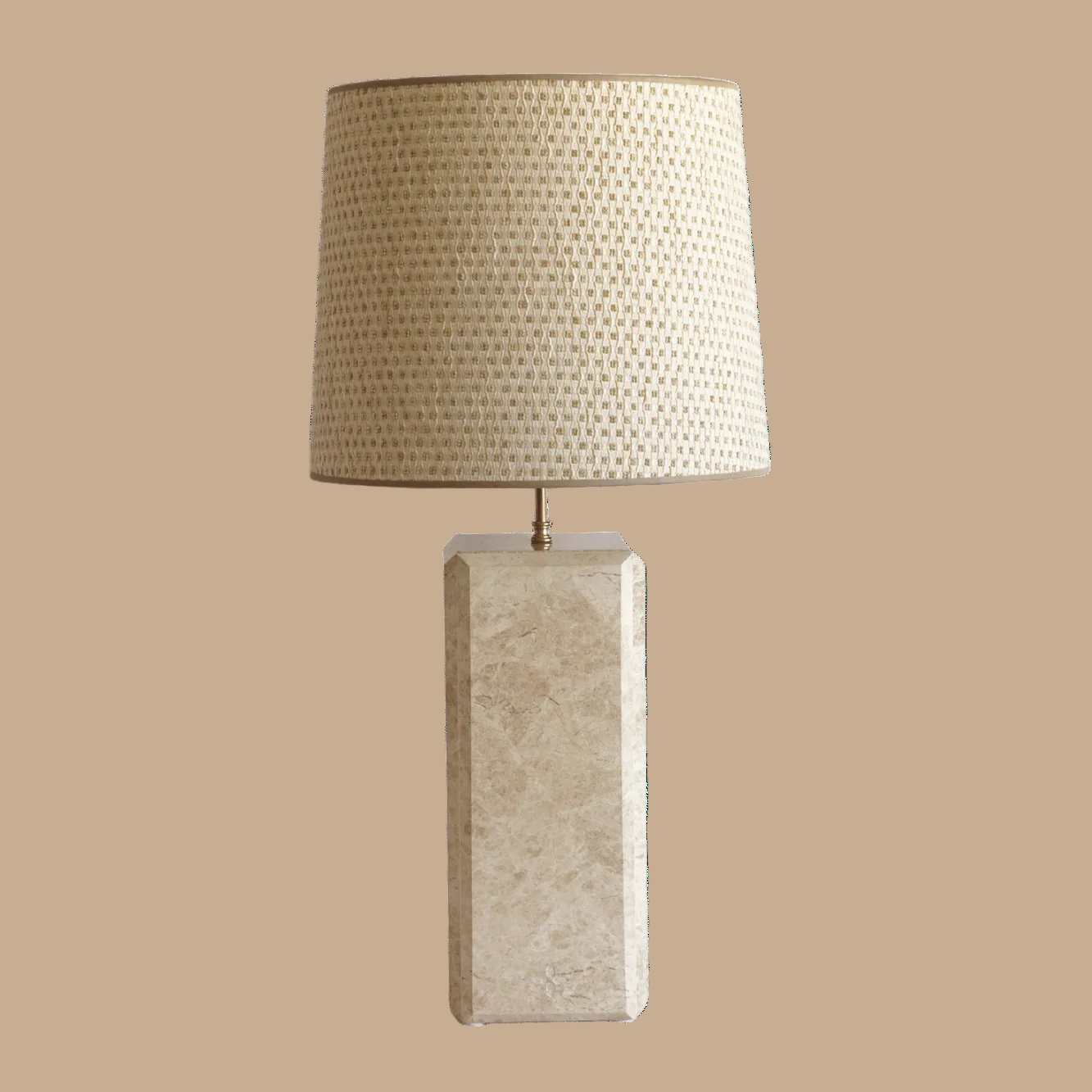 Luxe marmeren tafellamp emperador light beige goud