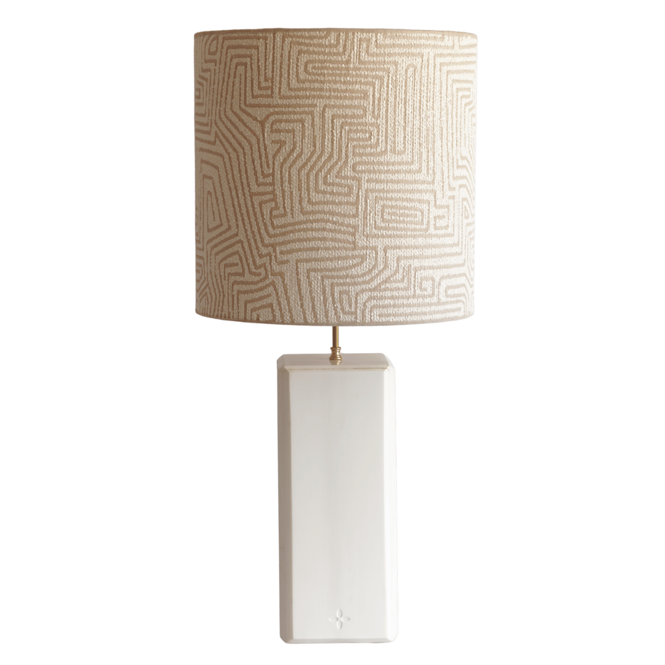 Luxe grote marmere tafellamp goud wit beige 