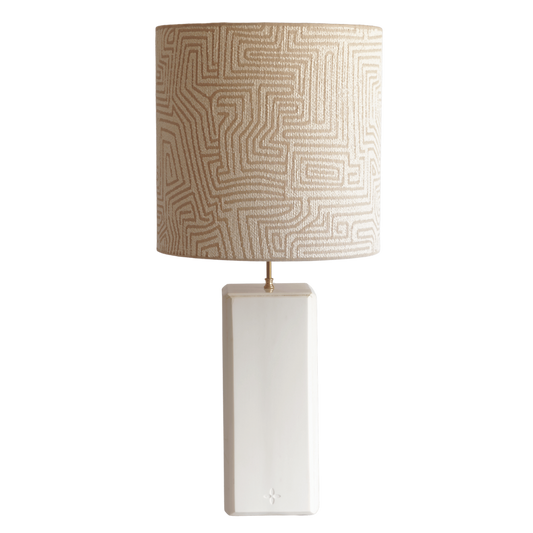 Luxe grote marmere tafellamp goud wit beige 