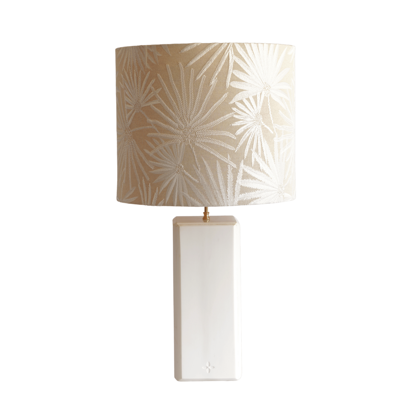 Luxe marmere tafellamp wit goud beige