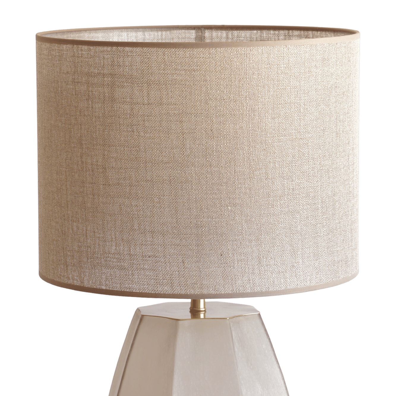 Luxe tafellamp beige linnen lampenkap