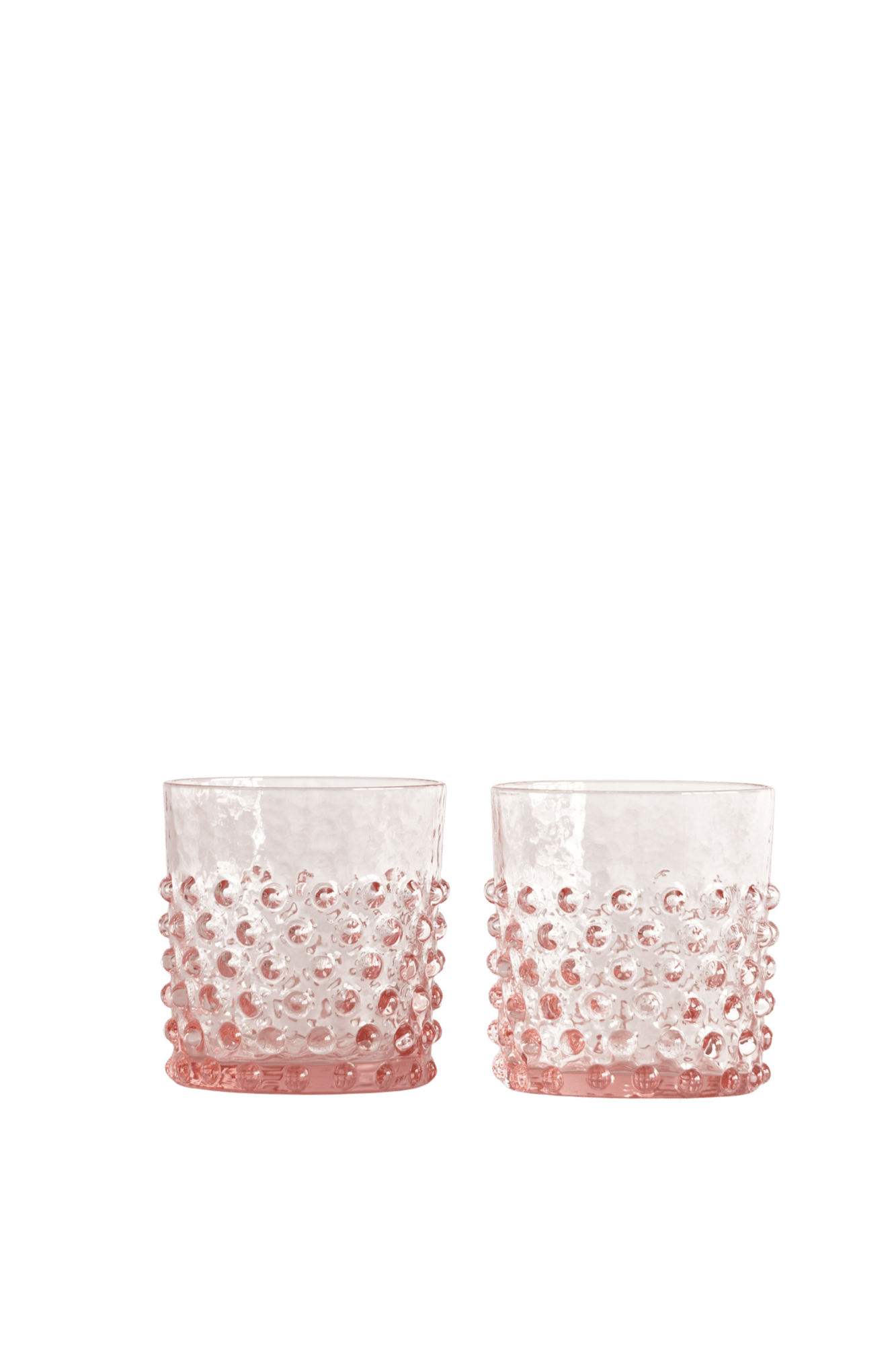 Waterglazen set rosaline hobnail 2 stuks
