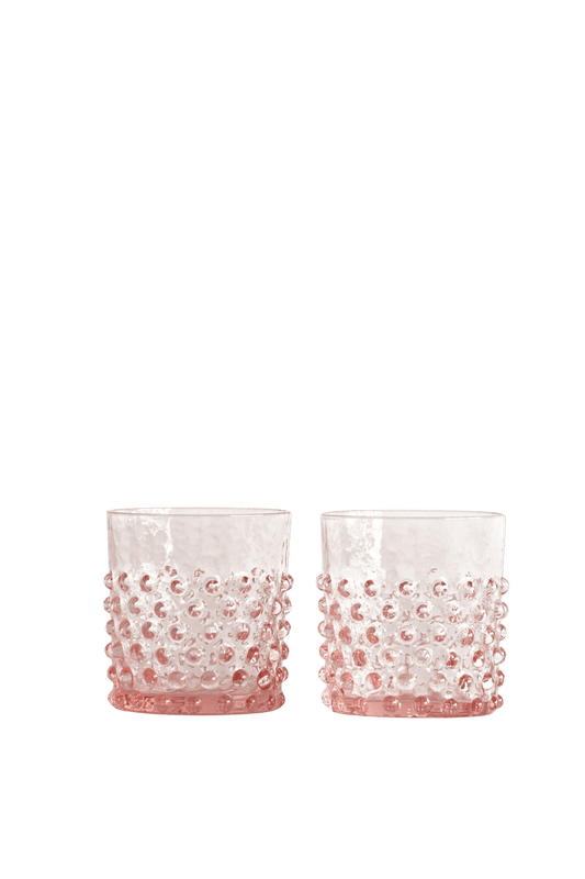 Waterglazen set rosaline hobnail 2 stuks