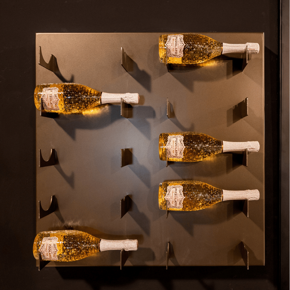 Luxe wijnrek hangend bruin metal brons