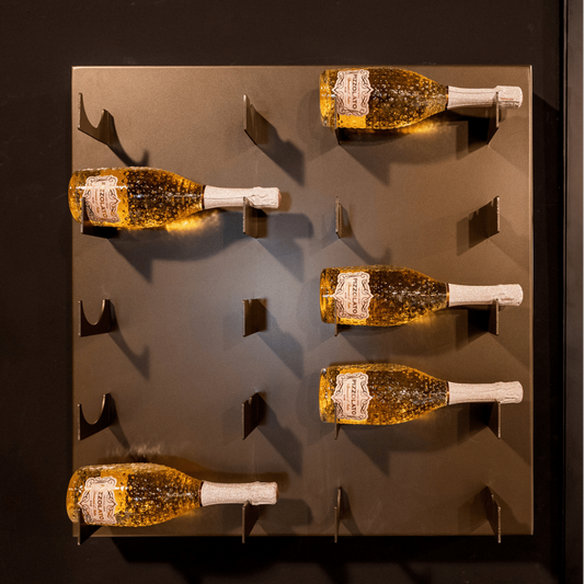 Luxe wijnrek hangend bruin metal brons