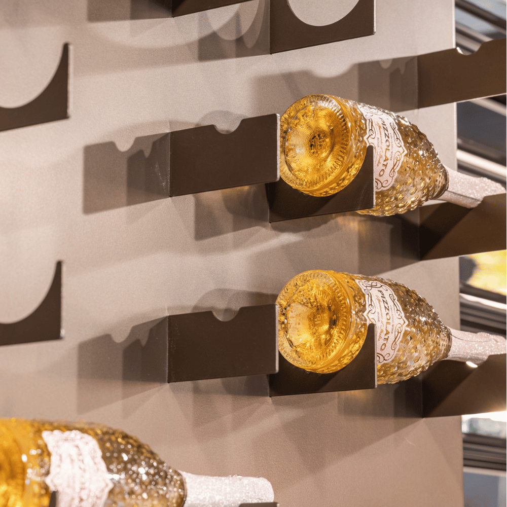 Luxe wijnrek hangend bruin metal brons