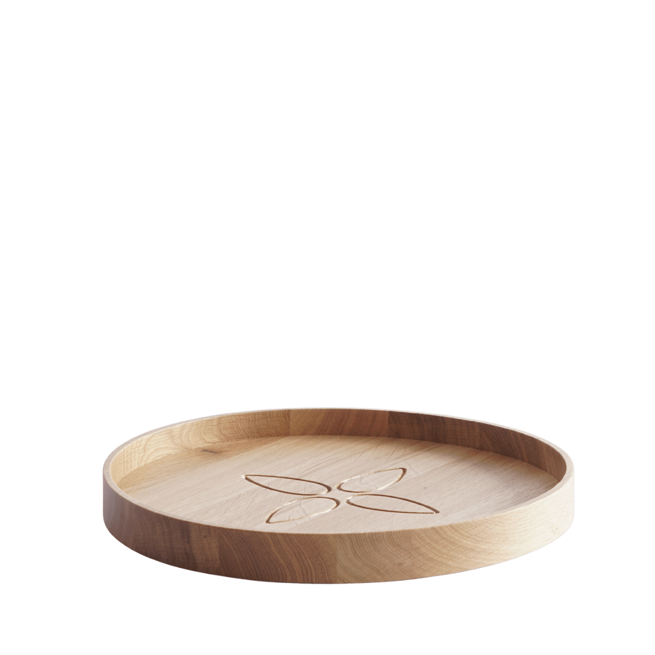 Dienblad Massief eiken hout rond