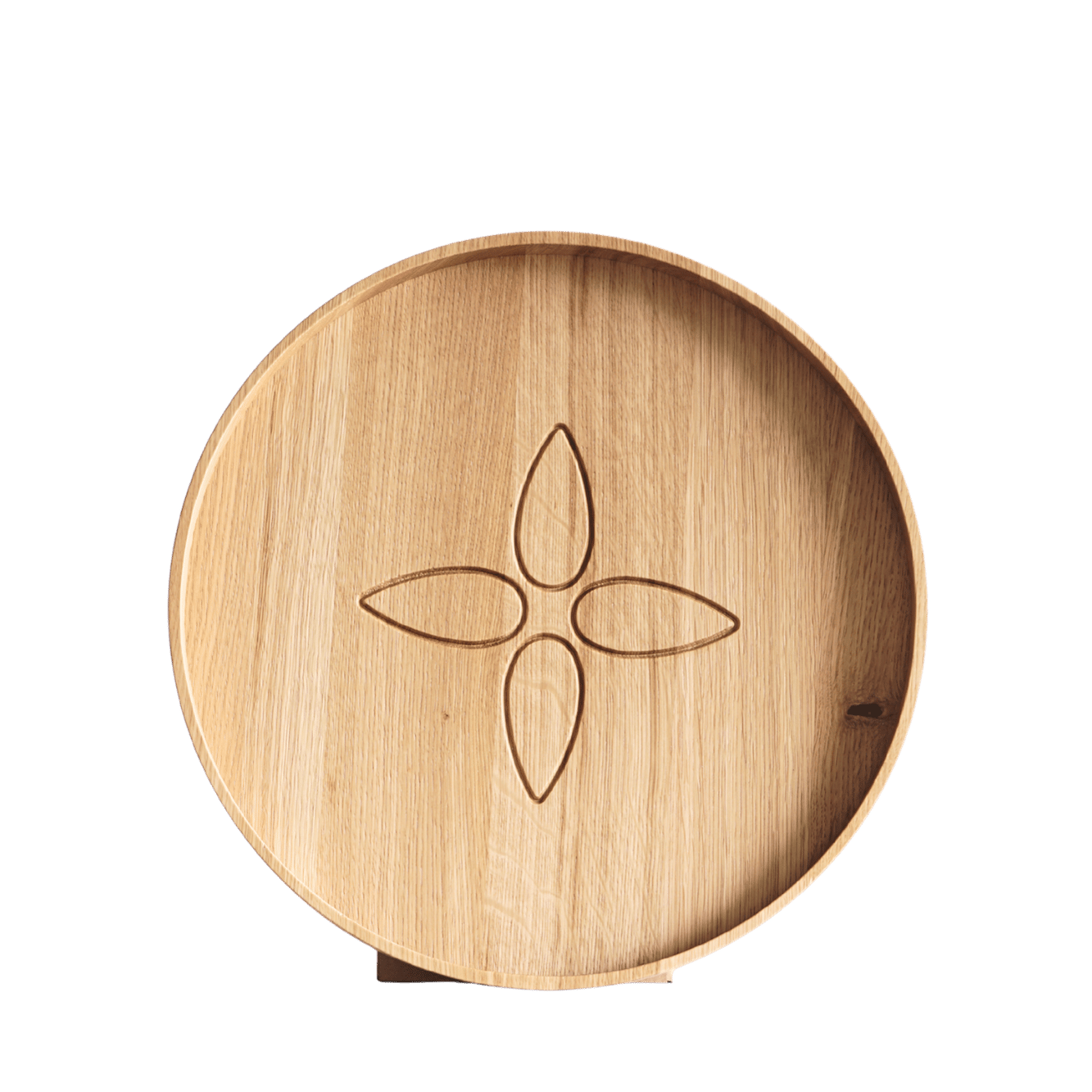 Dienblad Massief eiken hout rond